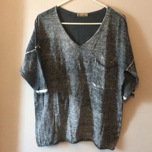 Democracy Double-pocket washed tee.L